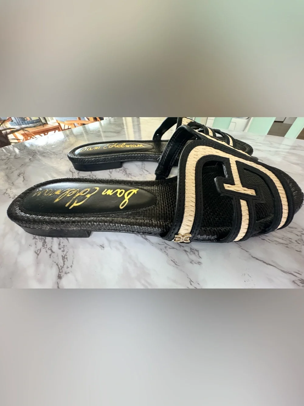 Sam Edelman Bay Slide Sandal Black Women’s Sz 10